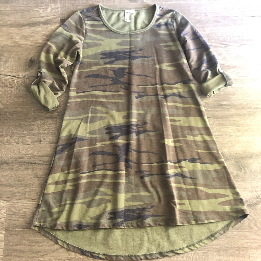 Camouflage Sweatshirt Dress